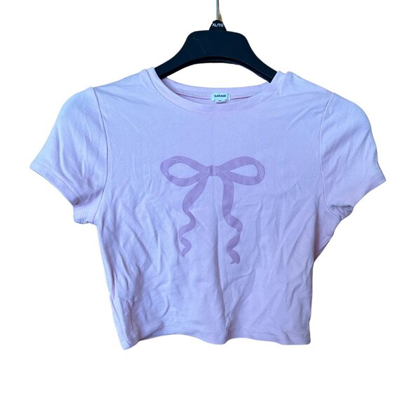 GARAGE Pink Bow Baby Tee - Picture 1 of 2